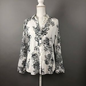 Banana Republic long sleeve cold shoulder blouse